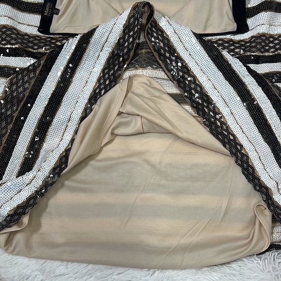 MARE’E POUR TOI ‘Flippy’ ALINE Sequin Skirt Size 24 Black, Brown, White - Picture 4 of 11